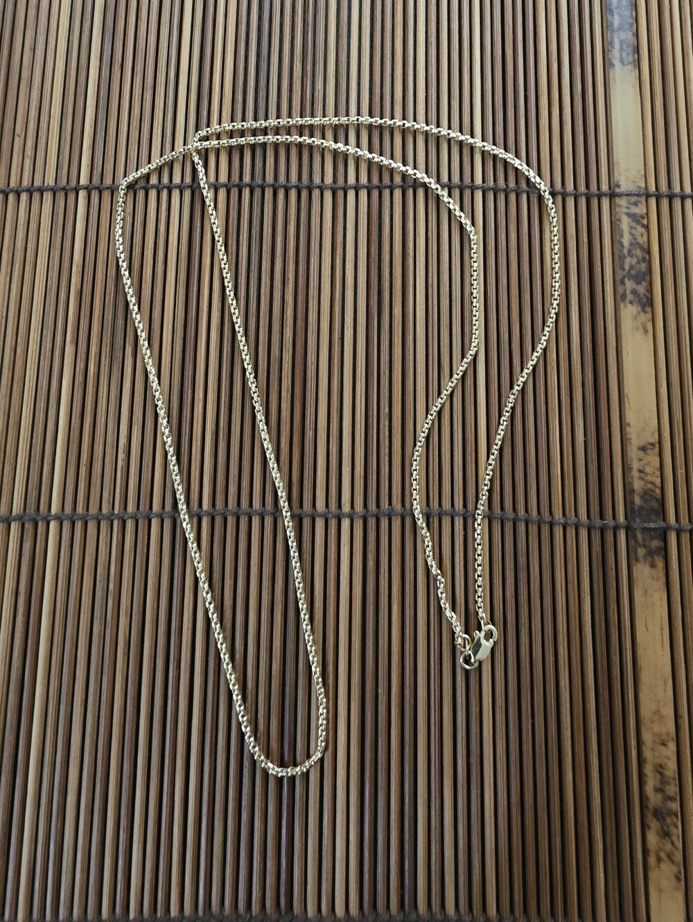 14k Round Box Yellow Gold Chain Necklace